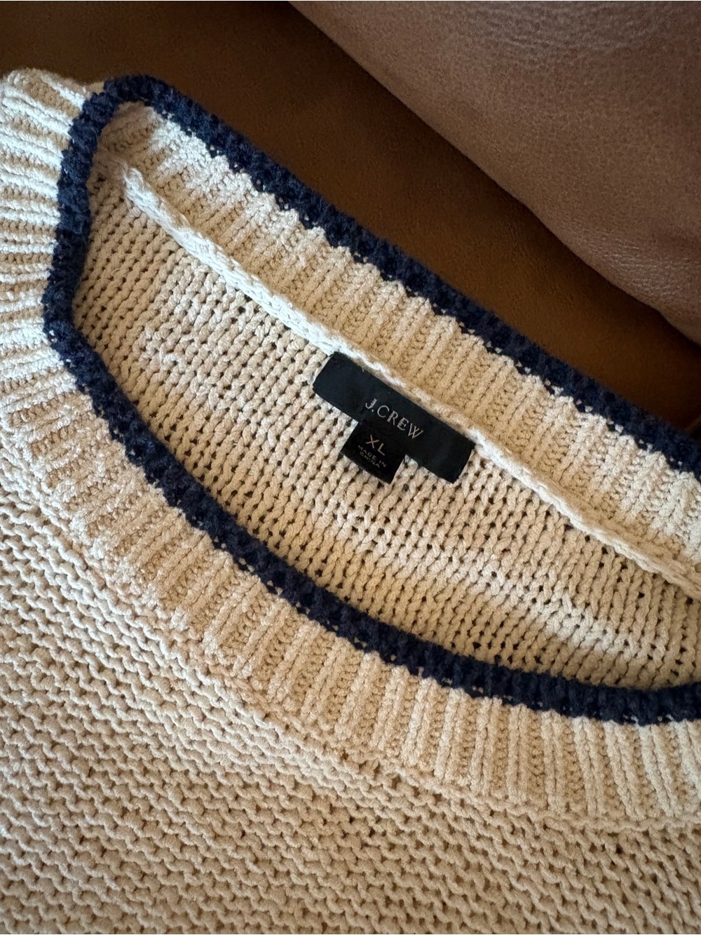J. Crew women’s tipped beach Crewneck Knit Sweater - Picture 5 of 5